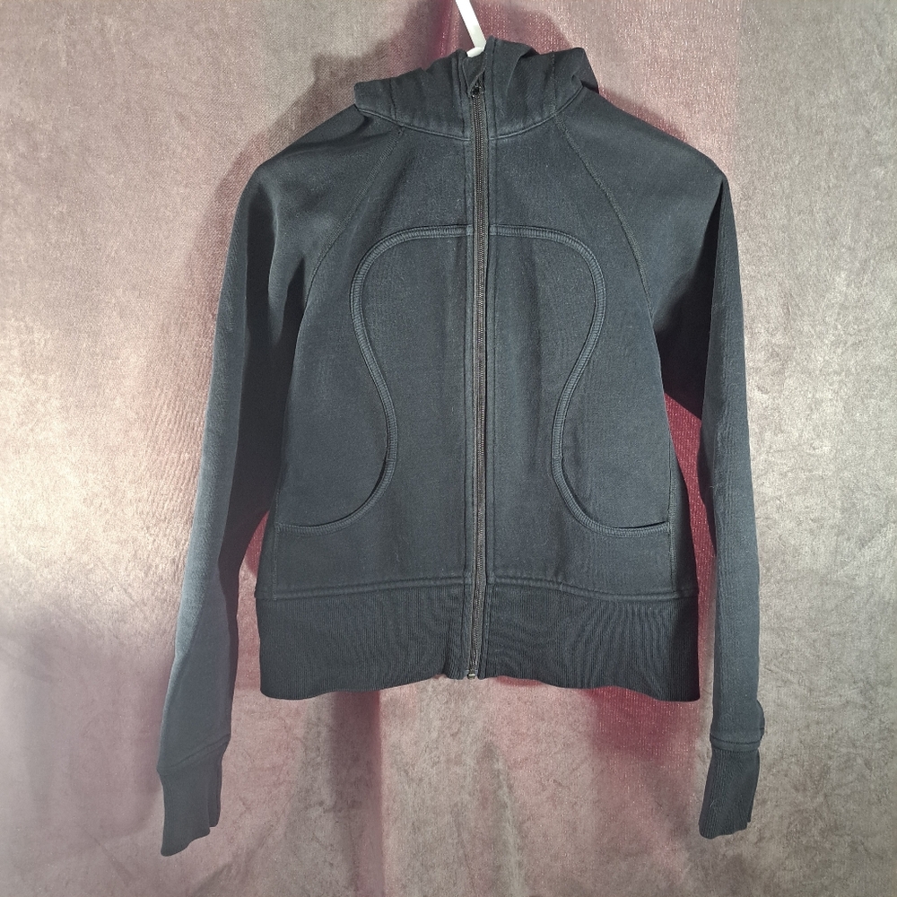 Vintage Lululemon Scuba Mono Black Full Zip Hoodie VG- 8